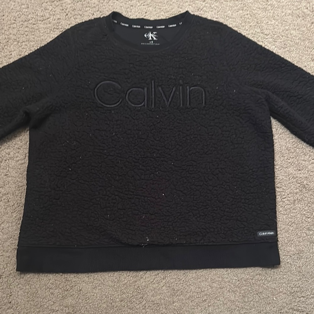 Calvin Klein Men’s Long Sleeve Pullover Textured Crewneck Sweater Black Size L
